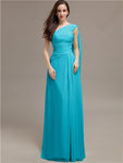 Chiffon A-line One-Shoulder Sleeveless Floor-Length Bridesmaid Dresses