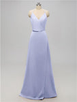 A-line V Neck Floor Length Bridesmaid Dresses