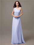 Unique One-shoulder Sleeveless A-line Floor-Length Bridesmaid Dresses