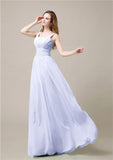 Shoulder Strap A-line Chiffon Elegant Floor-Length Bridesmaid Dresses