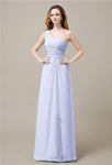 One-Shoulder A-line Sleeveless Floor-Length Bridesmaid Dresses