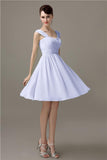 Simple A-line Knee-Length Chiffon Half-Back Bridesmaid Dresses