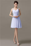 Chiffon Sexy V-neck A-line Knee-Length Bridesmaid Dresses