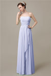 Simple A-line Chiffon Straight Floor-Length Long Bridesmaid Dresses