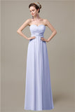 A-line Sweetheart Chiffon Floor-Length Long Bridesmaid Dresses