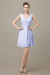 Charming V-neck Chiffon A-line Knee-Length Bridesmaid Dresses