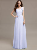 Elegant A-line One-Shoulder With Flowers Floor-Length Bridesmaid Dresses