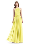 Charming Halter Chiffon A-line Sleeveless Floor-Length Bridesmaid Dresses