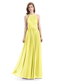 Charming Halter Chiffon A-line Sleeveless Floor-Length Bridesmaid Dresses