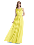 Elegant A-line Chiffon Sleeveless Long Bridesmaid Dresses