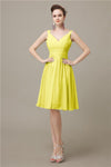 Elegant V-neck  A-line Knee-Length Bridesmaid Dresses