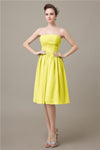 Pretty Strapless Chiffon A-line Knee-Length Bridesmaid Dresses