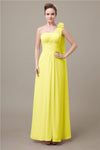 One Shoulder Chiffon A-line Floor-Length Bridesmaid Dresses