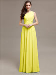 Simple One-Shoulder Sleeveless A-line Chiffon Bridesmaid Dresses