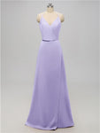 A-line V Neck Floor Length Bridesmaid Dresses