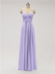 A-line Spaghetti Strap Chiffon Floor Length Bridesmaid Dresses