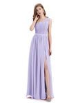 One-Shoulder A-line Top Lace Floor-Length Bridesmaid Dresses