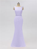 Sleeveless Mermaid Bateau Floor Length Bridesmaid Dresses