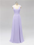 Fashion A-line V-neck Chiffon Bridesmaid Dresses