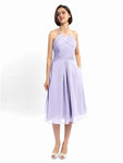 A-line Halter Sleeveless Pleats Short Bridesmaid Dresses