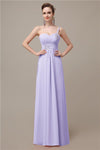 Sweatheart A-line Chiffon One Shoulder Floor-Length Long Bridesmaid Dresses