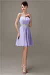 Spaghetti Straps Sweetheart A-line Chiffon Appliques Bridesmaid Dresses