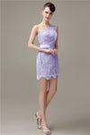 Charming Lace One-shoulder Short Bridesmaid Dresses