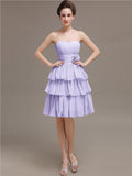 Sweetheart Pleats A-line Short Bridesmaid Dresses