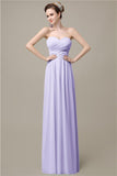 A-line Chiffon Sweetheart Floor-Length Long Bridesmaid Dresses