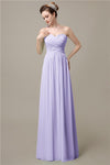 A-line Sweetheart Chiffon Floor-Length Long Bridesmaid Dresses