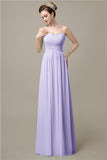 A-line Sweetheart Chiffon Floor-Length Long Bridesmaid Dresses