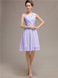 Pretty One-shoulder A-line Knee-Length Bridesmaid Dresses