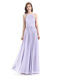 Charming Halter Chiffon A-line Sleeveless Floor-Length Bridesmaid Dresses