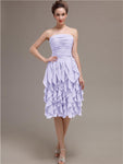 Elegant Strapless Princess A-line Knee-Length Bridesmaid Dresses