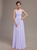 Elegant Sweetheart Halter Long Bridesmaid Dresses