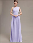 Simple One-shoulder Chiffon Long Bridesmaid Dresses