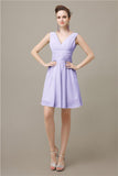 Pretty V-neck A-line Knee-Length Bridesmaid Dresses