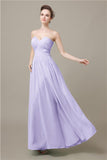 Pretty Strapless Chiffon A-line Floor-Length Bridesmaid Dresses