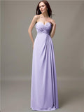 Elegant Sweetheart Chiffon A-line Long Bridesmaid Dresses