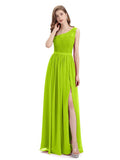 One-Shoulder A-line Top Lace Floor-Length Bridesmaid Dresses