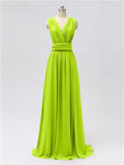 A-line Convertable V Neck Floor Length Jersey Bridesmaid Dresses