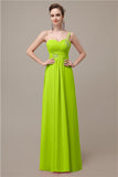 Sweatheart A-line Chiffon One Shoulder Floor-Length Long Bridesmaid Dresses