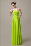 Sweetheart A-line Simple Chiffon Floor-Length Long Bridesmaid Dresses