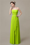 Simple A-line Chiffon Straight Floor-Length Long Bridesmaid Dresses