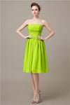 Pretty Strapless Chiffon A-line Knee-Length Bridesmaid Dresses