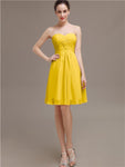 Sweetheart Pleats Chiffon Short Bridesmaid Dresses