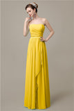 Simple A-line Chiffon Straight Floor-Length Long Bridesmaid Dresses