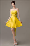 Sweatheart A-line Chiffon Short Bridesmaid Dresses with flower