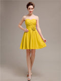 Sweetheart A-Line Short Chiffon Bridesmaid Dresses