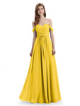 A-line Off-The-Shoulder Sweetheart Floor Length Bridesmaid Dresses